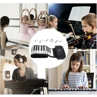 Piano portable à 88 touches en silicone flexible à enrouler,  clavier pliable,  piano à main avec pédale de maintien de batterie (prise américaine)
