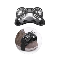 Pied Tambourine Percussion Instrument de musique 2 ensembles métalliques Jingle Bell