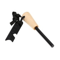 Pierre de silex portable Fire Starter avec manche en bois multifonctions petite règle de survie en plein air