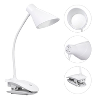 Pince Portable sur la lumière de bureau LEDs USB Rechargeable 360° Flexible pince de cou Protection des yeux lampe pour lit lecture travail