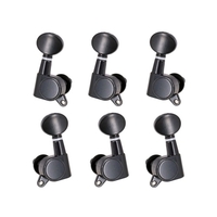 Piquets de réglage de cordes de guitare Mécaniques de réglage Mécaniques scellées Grover Tuners Clés de réglage Bouton ovale 3 Gauche 3 Droite pour guitare électrique ou guitare acoustique Chrome Noir