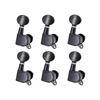 Piquets de réglage de cordes de guitare Mécaniques de réglage Mécaniques scellées Grover Tuners Clés de réglage Bouton ovale 3 Gauche 3 Droite pour guitare électrique ou guitare acoustique Chrome Noir