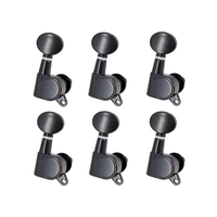 Piquets de réglage de cordes de guitare Mécaniques de réglage Mécaniques scellées Grover Tuners Clés de réglage Bouton ovale 3 Gauche 3 Droite pour guitare électrique ou guitare acoustique Chrome Noir