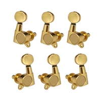 Piquets de réglage de cordes de guitare Mécaniques de réglage Mécaniques scellées Grover Tuners Clés de réglage Bouton ovale 3 Gauche 3 Droite pour guitare électrique ou guitare acoustique Chrome Noir