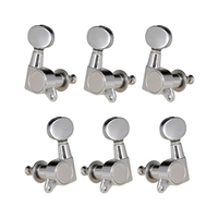 Piquets de réglage de cordes de guitare Mécaniques de réglage Mécaniques scellées Grover Tuners Clés de réglage Bouton ovale 3 Gauche 3 Droite pour guitare électrique ou guitare acoustique Chrome Noir