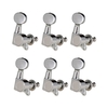 Piquets de réglage de cordes de guitare Mécaniques de réglage Mécaniques scellées Grover Tuners Clés de réglage Bouton ovale 3 Gauche 3 Droite pour guitare électrique ou guitare acoustique Chrome Noir