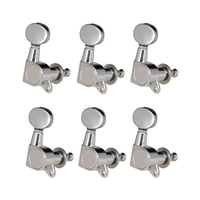 Piquets de réglage de cordes de guitare Mécaniques de réglage Mécaniques scellées Grover Tuners Clés de réglage Bouton ovale 3 Gauche 3 Droite pour guitare électrique ou guitare acoustique Chrome Noir