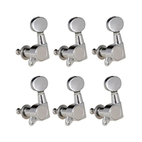 Piquets de réglage de cordes de guitare Mécaniques de réglage Mécaniques scellées Grover Tuners Clés de réglage Bouton ovale 3 Gauche 3 Droite pour guitare électrique ou guitare acoustique Chrome Noir