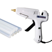 Pistolet à colle thermofusible professionnel double puissance 60W 100W buse en métal avec 11pcs bâtons de colle pour bricolage Arts et artisanat projets artisanat décoration menuiserie réparations outil bois verre plastique