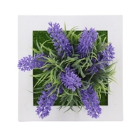 Plantes de Simulation artificielles Tenture murale 3D/Fleurs de bureau Cadre photo de plantes artificielles pour le cadeau de décoration murale de bureau à domicile