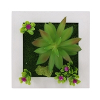 Plantes de Simulation artificielles Tenture murale 3D/Fleurs de bureau Cadre photo de plantes artificielles pour le cadeau de décoration murale de bureau à domicile