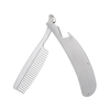 Pliant Barbe Peigne Homme Moustache Rasage Brosse Acier Inoxydable Poche Peigne Faciale Brosse À Cheveux