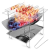 Pliant Barbecue Grill Camp Grill Mini Grill Extérieur En Acier Inoxydable Bois De Chauffage Stand Portable Charbon De Bois Camping Poêle Outil De Pique-Nique Pour La Maison Parc Kitcken Barbecue Utilisation