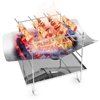 Pliant Barbecue Grill Camp Grill Mini Grill Extérieur En Acier Inoxydable Bois De Chauffage Stand Portable Charbon De Bois Camping Poêle Outil De Pique-Nique Pour La Maison Parc Kitcken Barbecue Utilisation