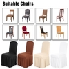 Plissé Solid Color volantée Extensible amovible Lavable Accueil Chaise Cover Spandex Sièges Slipcover pour Mariage Hôtel Salle à manger