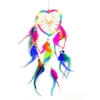 Plumes de blanc à la main pure Dream Catcher pendentif avec perles en bois Net circulaire Turquie Fluff voiture charme carillons éoliens Style indien