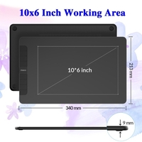 PNBOO PN1060 Tablette Graphique Tablette de Dessin Numérique avec 8192 Niveaux de Sensibilité à la Pression Résolution 5080LPI 8 Touches de Raccourci