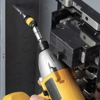 Pointe de forage à vis rotative magnétique avec porte-embout à changement rapide en mode pivot de 20 degrés (argent)