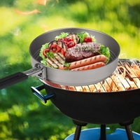 Poêle à frire en titane de 1100 ml poêle à frire ultra-légère avec poignée pliante pour la cuisine en plein air Camping randonnée sac à dos