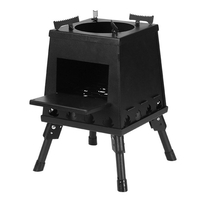 Poêle de camping pliant Poêle à bois portable avec pieds rétractables pour camping randonnée randonnée réchaud de cuisine en plein air