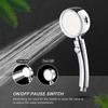 Pomme de douche haute pression avec 4 réglages de pulvérisation ON / OFF Interrupteur de pause Économie d