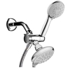 Pomme de douche pluie à 3 réglages haute pression et support de tuyau de pomme de douche à main Chrome poli