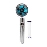 Pommeau de douche à main avec ventilateur Turbo Interrupteur de pause marche/arrêt Filtre en coton Pomme de douche haute pression à économie d