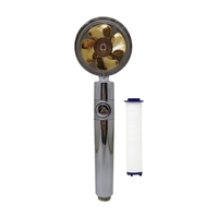 Pommeau de douche à main avec ventilateur Turbo Interrupteur de pause marche/arrêt Filtre en coton Pomme de douche haute pression à économie d