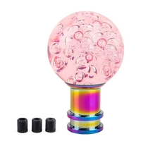 Pommeau de levier de vitesse à bulle en cristal acrylique Pommeau de levier de vitesse à boule ronde Manette de vitesse transparente bleu foncé