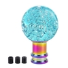 Pommeau de levier de vitesse à bulle en cristal acrylique Pommeau de levier de vitesse à boule ronde Manette de vitesse transparente bleu foncé