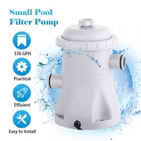 Pompe de filtration de piscine 330 GPH Pompe à eau électrique pour pataugeoire avec 2 cartouches de filtre de piscine Pompes de piscine hors sol Petite pompe de filtration de piscine
