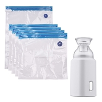 Pompe électrique avec sacs de rangement sous vide avec câble USB 5 sacs de rangement rechargeables portables pour les voyages à domicile Économisez de l