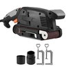 Ponceuse à bande électrique 600 W pour ponceuse à bois à vitesse variable avec boîte de collecte de poussière,  2 adaptateurs pour aspirateur,  pince à vis réglable