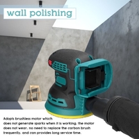 Ponceuse électrique sans fil 8000/10000/12000 tr/min 3 vitesses réglable meuleuse à bois polisseuse polisseuse de polissage multifonctionnelle compatible avec la batterie Makita