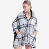 Poncho châle chauffant en peluche portable avec couverture chauffante électrique à double usage pour bureau à domicile
