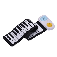 Portable 49-Key Silicon clavier électronique Roll-Up Piano haut-parleur intégré avec bande dessinée autocollant pour enfants enfants
