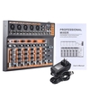 Portable 7-Channel Mic Audio Line Mixer Console de mixage EQ 3 bandes USB Interface 48V Phantom Power avec adaptateur d