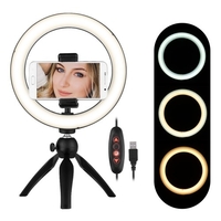 Portable 8.6 Inch LED Ring Light Lamp 3 Light Modes & Dimmable Brightness