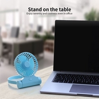 Portable Cou Suspendu Ventilateur Mini USB Rechargeable Bleu Ventilateur 3 Mode Vitesse Régulation F98 avec Rechargeable 2200mAh Batterie