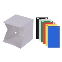 Portable DIY Studio LED Boîte à lumière Kit de tente Mini Studio photo pliable Softbox 6500K avec Built-in 1pc LED bande 6 couleurs différentes de fonds 5V 1A entrée USB pour les petits produits Still Life