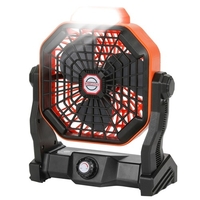 Portable et rechargeable Ventilateurs de lanternes Ventilateurs de bureau rotatifs avec lumière pour les maisons des Tente Camping Randonnée pédestre Pêche