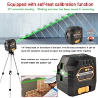 Portable haute luminosité 2 lignes vertes niveau Laser lignes horizontales verticales 4° auto-nivellement fonction nivellement outil pour carreaux de céramique pose porte fenêtre cloison installer Construction décoration outil utilitaire
