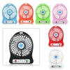 Portable Rechargeable LED Lumière Ventilateur Mini Bureau USB Charge Refroidisseur D