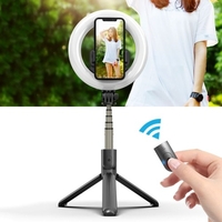 Portable réglable lumière BT connexion lumière de remplissage télécommande amovible forme en cinq parties pliable support en alliage d