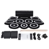 Portable Rouleau électronique Up Drum Pad Set 9 Silicon Pads Haut-parleurs avec Baguettes Pédales USB Câble audio 3, 5 mm