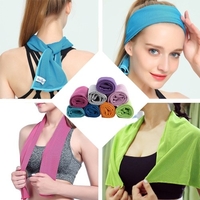 Portable Réutilisable Réchauffement de la Chaleur Instantané Cool Chill Sports Confortable Serviette pour Courir Vélo Jogging Gym Cadeau Royal Bleu