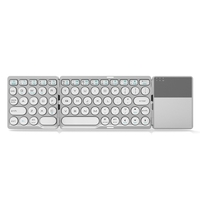 Portable sans fil BT clavier pliable BT clavier avec pavé tactile intégré batterie au Lithium pour Windows/Android/iOS argent