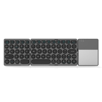 Portable sans fil BT clavier pliable BT clavier avec pavé tactile intégré batterie au Lithium pour Windows/Android/iOS gris