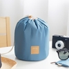 Portable Voyage Barrel Carry Case Grand Cosmétique Sacs Maquillage Toiletry Sac de rangement avec des poches à cordon rose