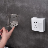 Porte-brosse à dents 2 en 1 Porte-brosse à dents Porte-dentifrice et support pour rasoir Support mural sans perceuse avec colle 304 Inox Accessoire de salle de bains Matériel de salle de bains